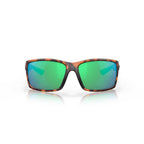 Costa Reefton Polarized Sunglasses - Retro Tortoise Frame w/ Green Mirror Glass Lens - BeachToBlvd