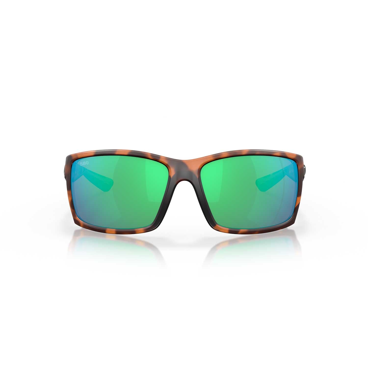 Costa Reefton Polarized Sunglasses - Retro Tortoise Frame w/ Green Mirror Glass Lens - BeachToBlvd