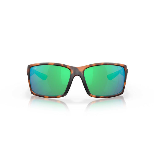 Costa Reefton Polarized Sunglasses - Retro Tortoise Frame w/ Green Mirror Glass Lens - BeachToBlvd