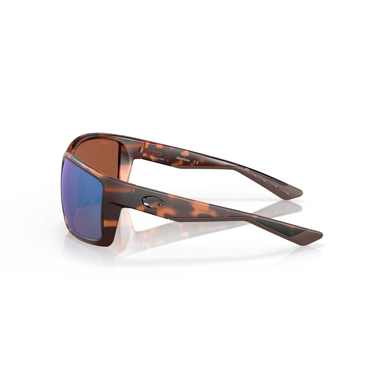 Costa Reefton Polarized Sunglasses - Retro Tortoise Frame w/ Green Mirror Glass Lens - BeachToBlvd