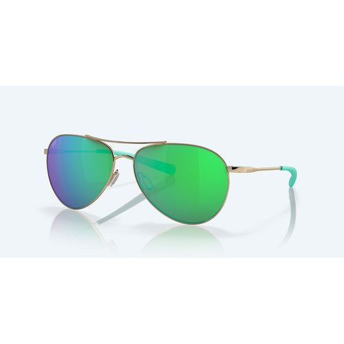Costa Sunglasses Piper - Shiny Gold Frame w\ Green Mirror Lens - BeachToBlvd