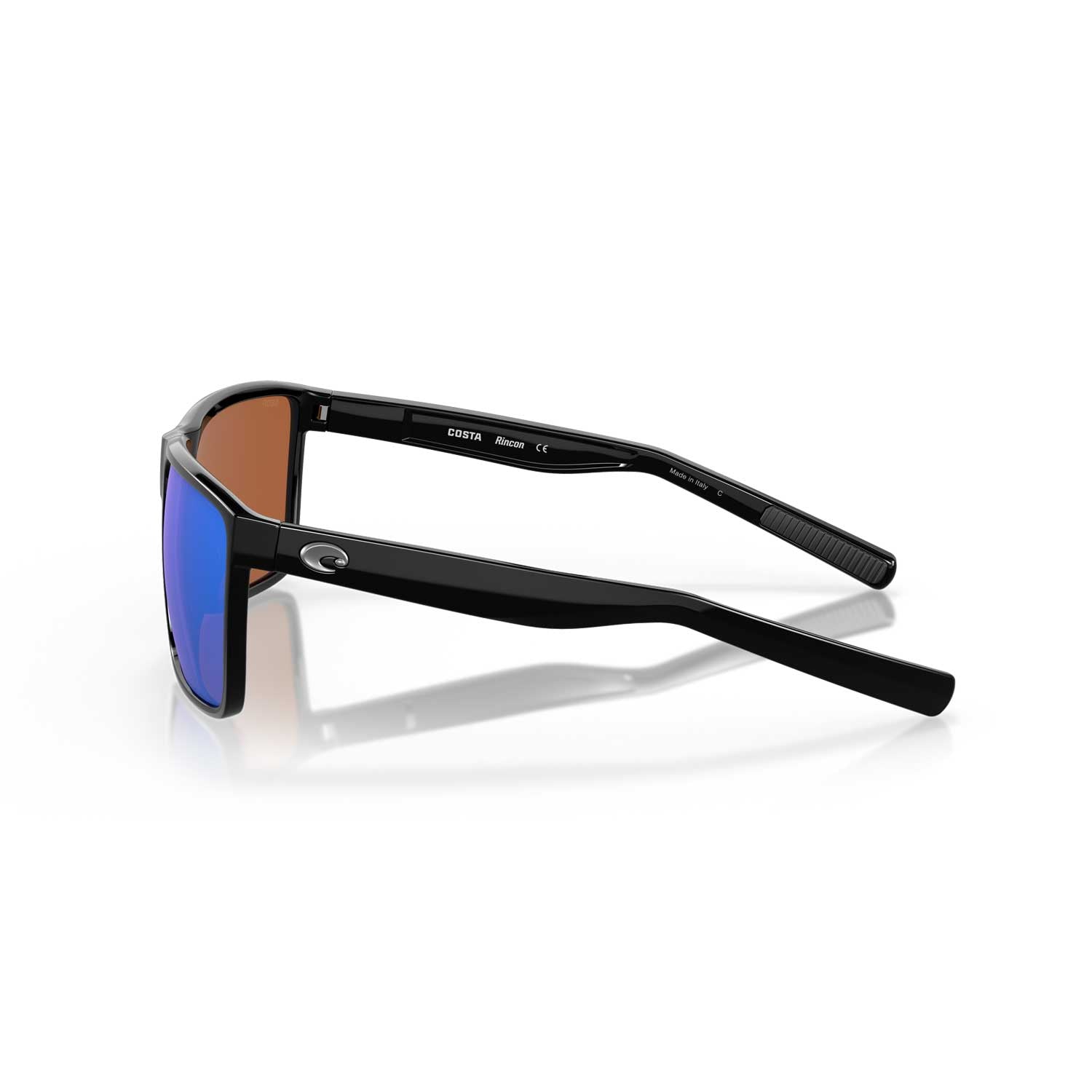 Costa Sunglasses Rincon - Shiny Black Frame w/ Green Mirror Polarized Lens - BeachToBlvd