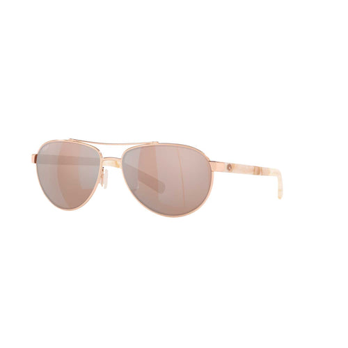 Costa Sunglasses Fernandina - Rose Gold Frame w\ Copper Silver Mirror Lens - BeachToBlvd