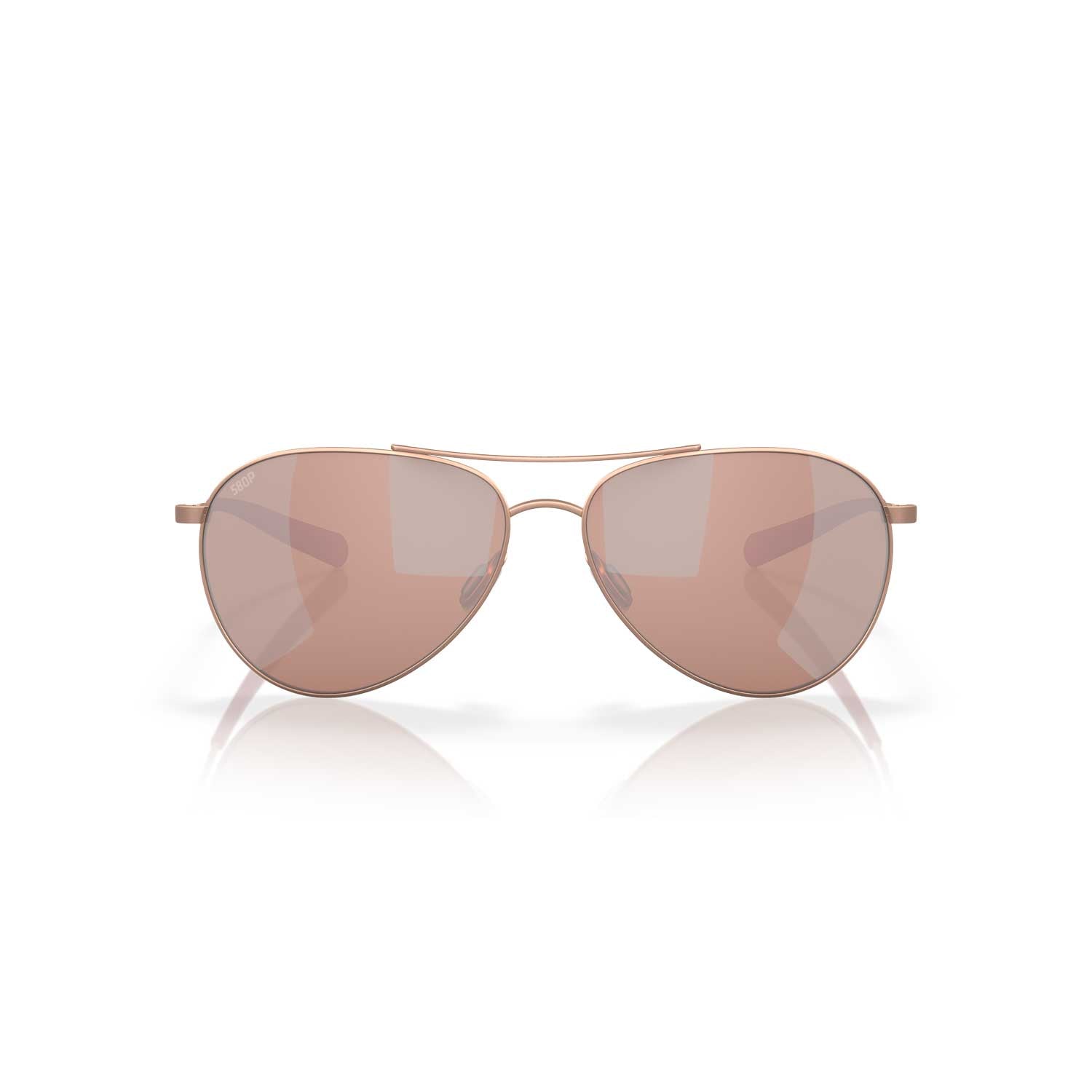 Costa Sunglasses Piper - Satin Rose Gold Frame w/ Copper Silver Mirror Lens - BeachToBlvd