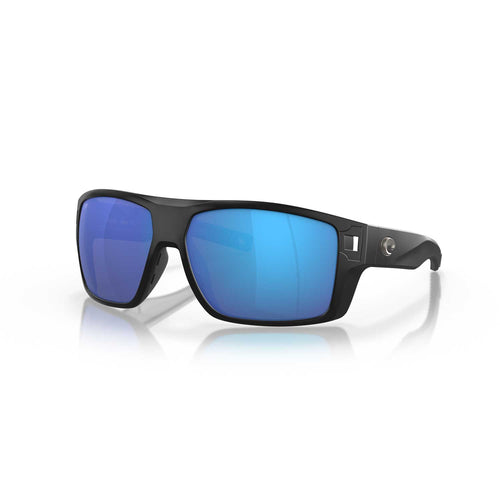 Costa Sunglasses Diego - Matte Black Frame w/ Blue Mirror Lens - BeachToBlvd