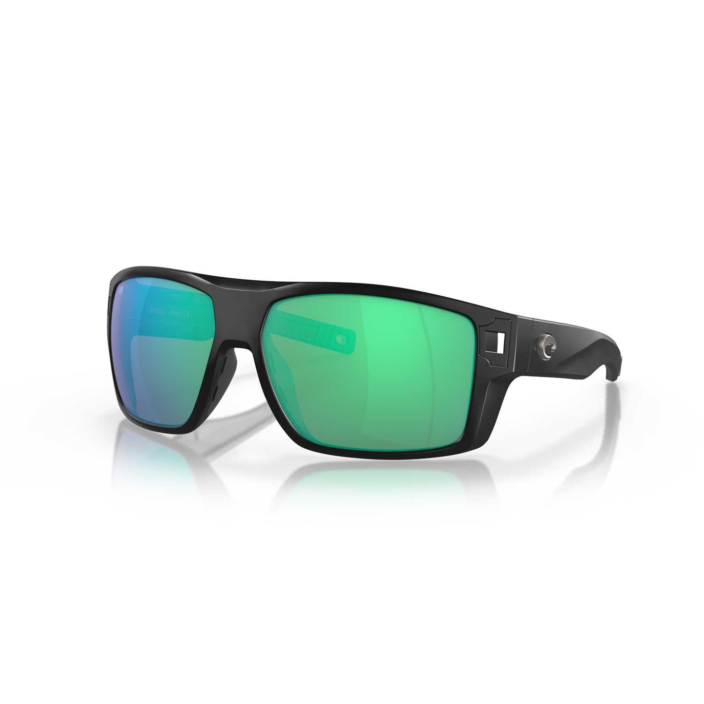 Costa Sunglasses Diego Polarized - Matte Black Frame w/ Green Mirror Glass Lens