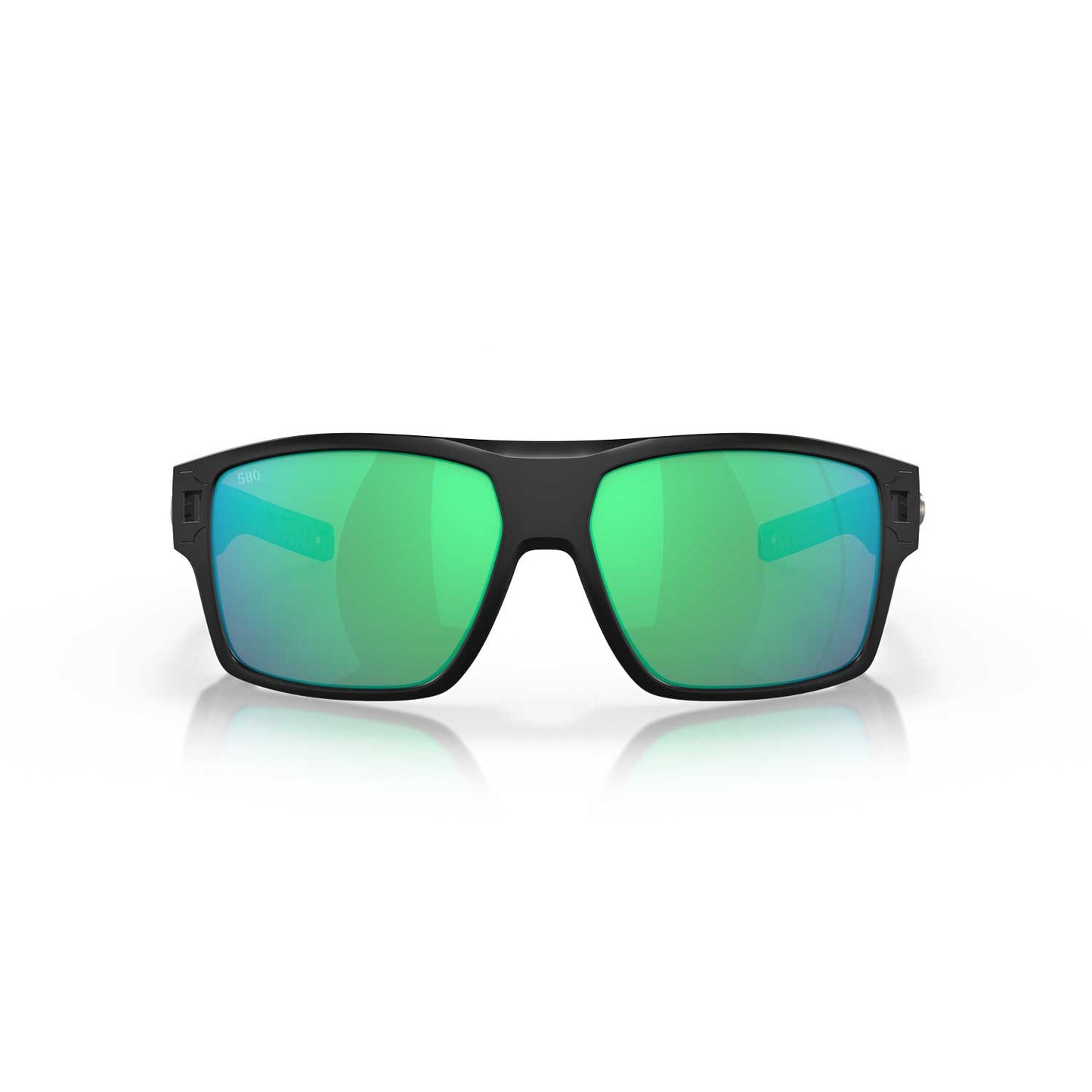 Costa Sunglasses Diego Polarized - Matte Black Frame w/ Green Mirror Glass Lens