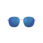 Costa Sunglasses Egret  - Brushed Silver Frame w/ Blue Mirror Lens - BeachToBlvd