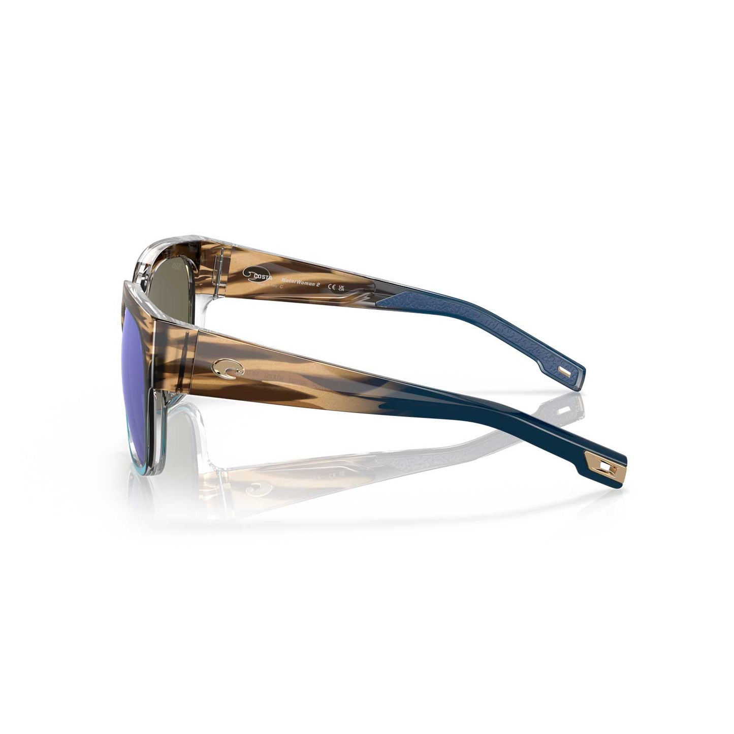 Costa Sunglasses Waterwoman 2 - Shiny Whaoo frame w/ Blue Mirror Lens
