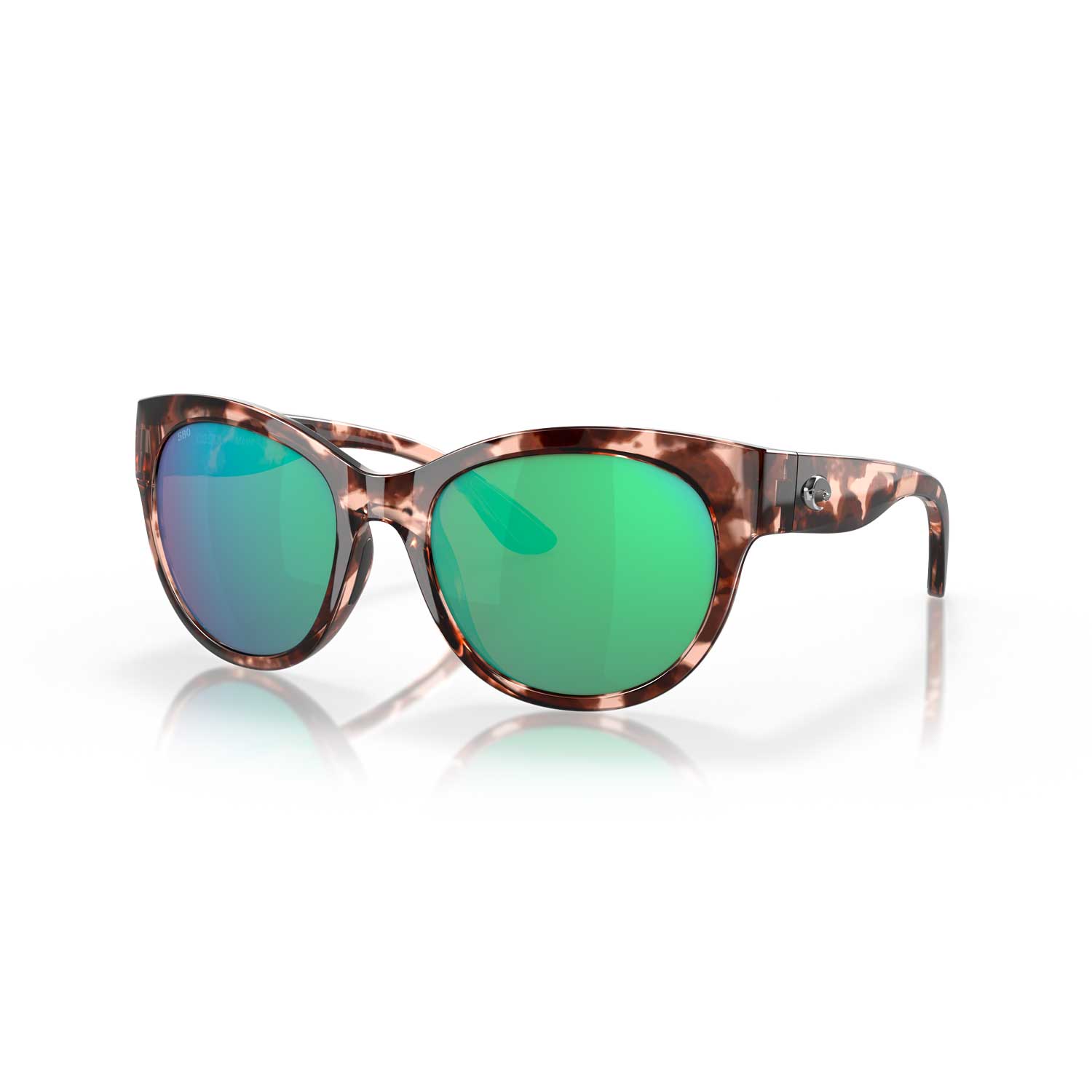 Costa Sunglasses Maya | Shiny Coral Tortoise Frame w\ Green Mirror Lens - BeachToBlvd