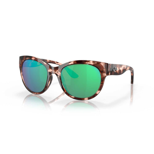 Costa Sunglasses Maya | Shiny Coral Tortoise Frame w\ Green Mirror Lens - BeachToBlvd