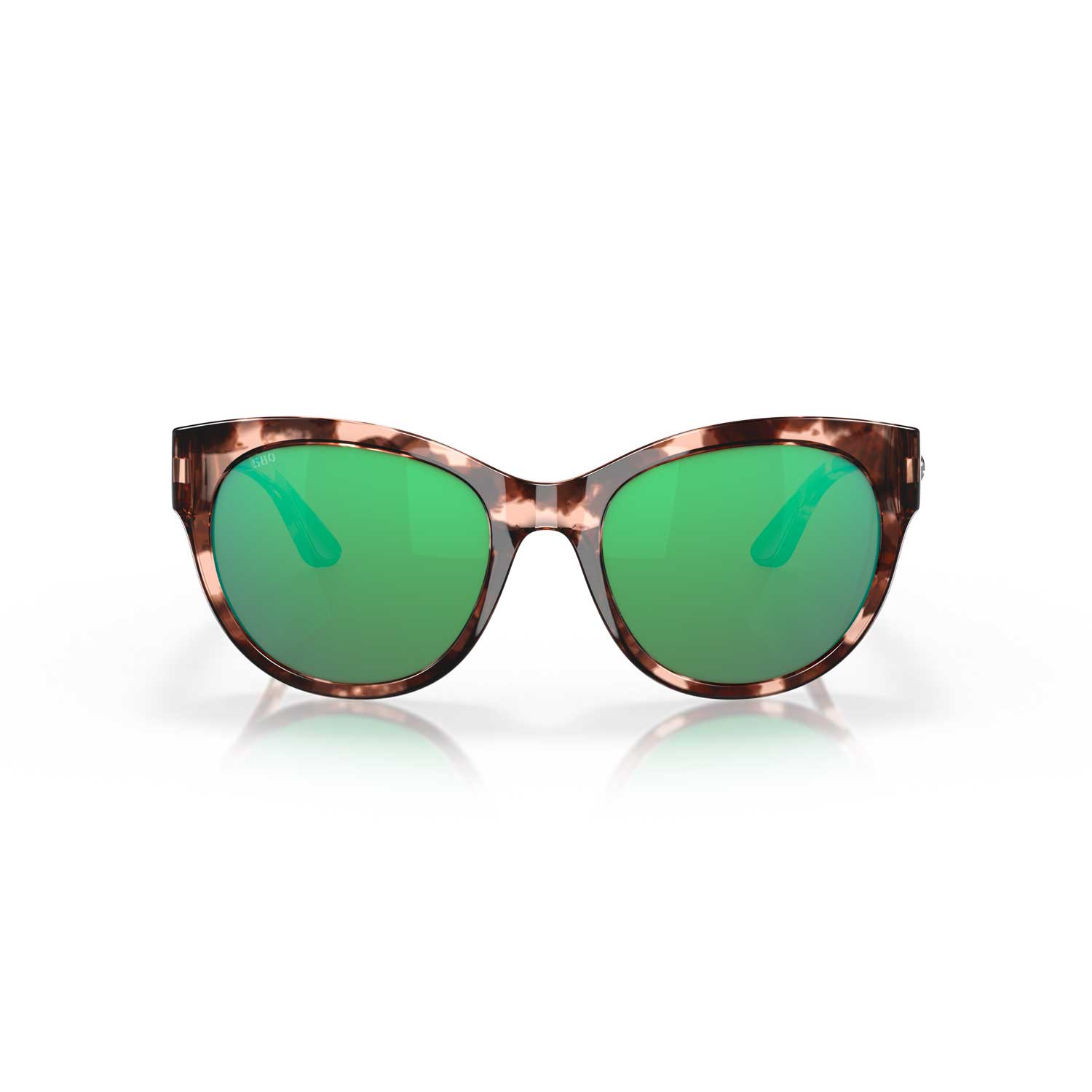 Costa Sunglasses Maya | Shiny Coral Tortoise Frame w\ Green Mirror Lens - BeachToBlvd