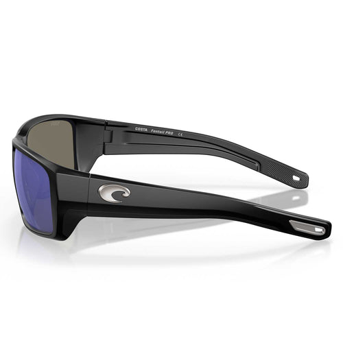 Costa Fantail Pro Polarized Sunglasses - Matte Black Frame \ Blue 580G Glass Lens - BeachToBlvd