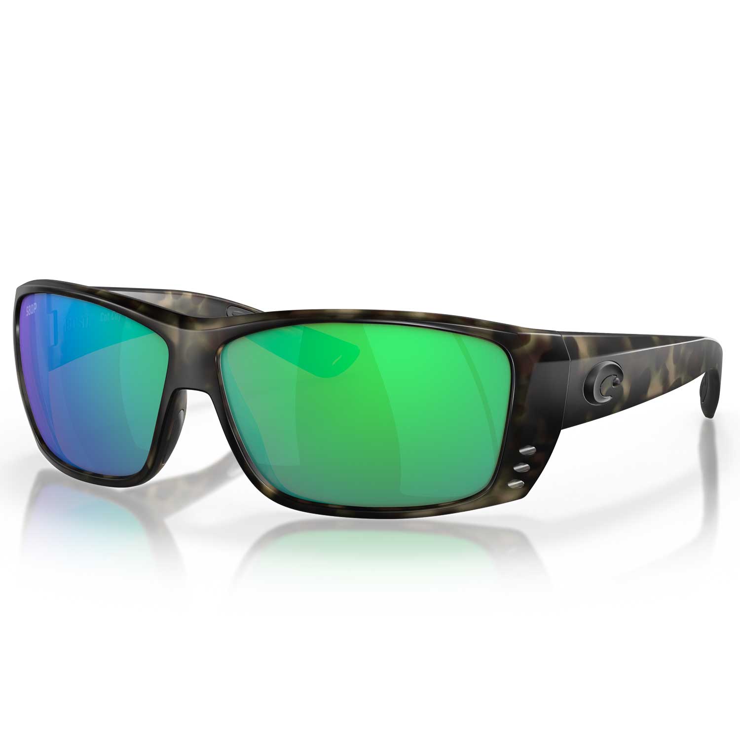 Costa Cat Cay Polarized Sunglasses - Wetlands Frame \ Green Mirror 580P Lens