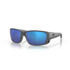 Costa Sunglasses Tuna Alley Pro Matte Gray Frame w\ Blue Mirror Lens - BeachToBlvd