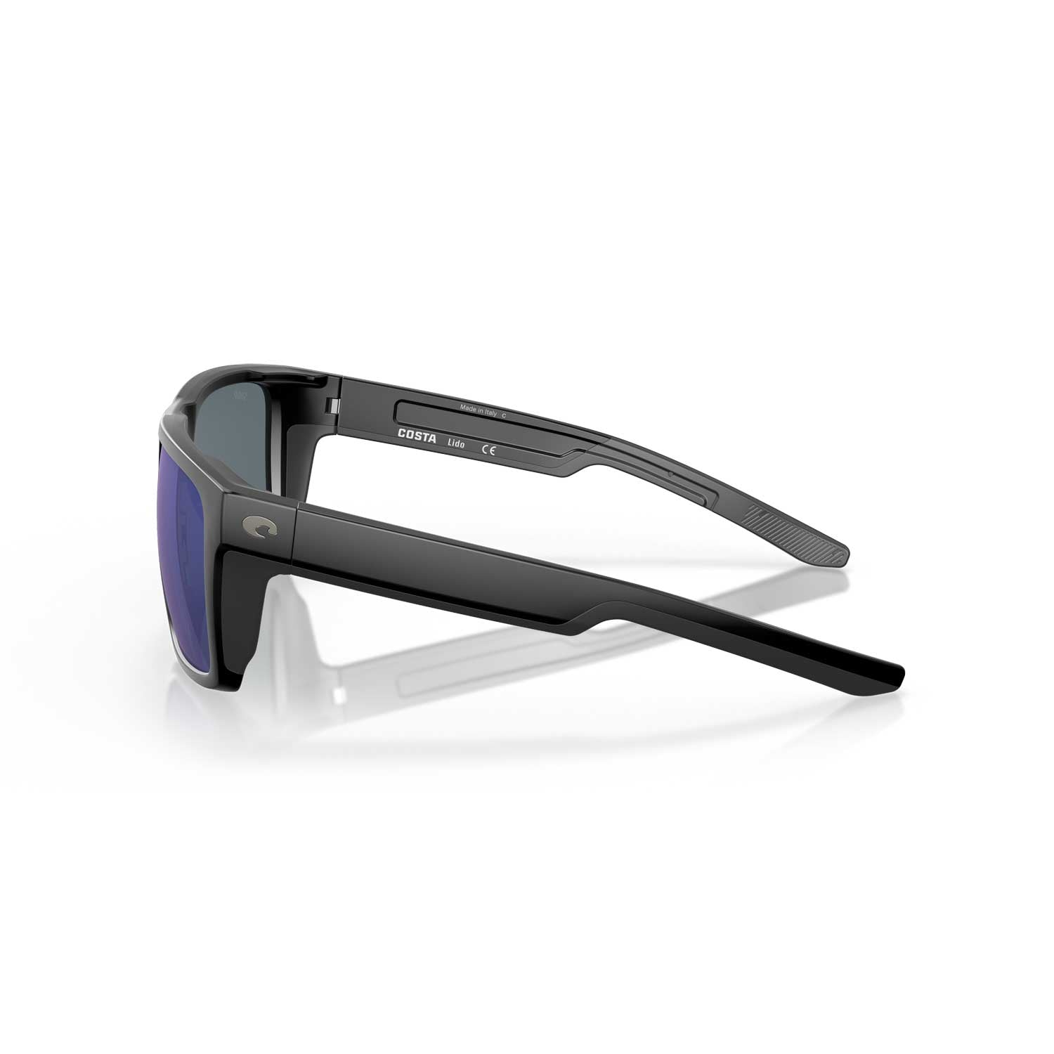 Costa Sunglasses Lido - Black Frame W/ Blue Mirror Lens - BeachToBlvd