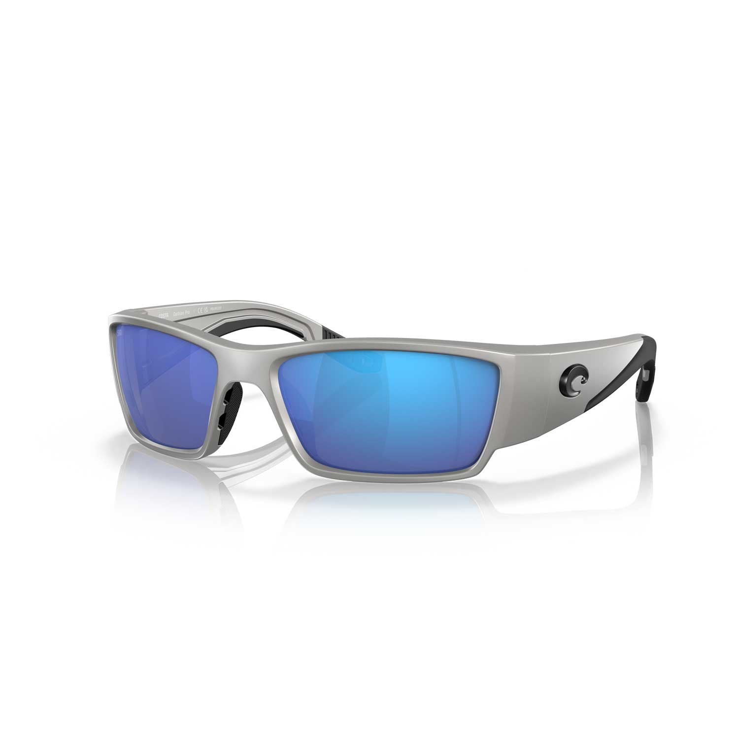 Costa Sunglasses Corbina Pro - Silver Metalic Frame W/Blue Mirror Lens - BeachToBlvd