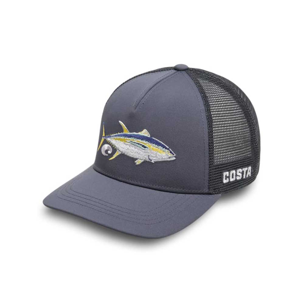Costa Del Mar Stitched Tuna Trucker Hat - Gray