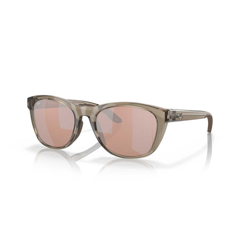 Costa Sunglasses Aleta - Taupe Crystal Frame w/ Copper Silver Mirror Lens - BeachToBlvd