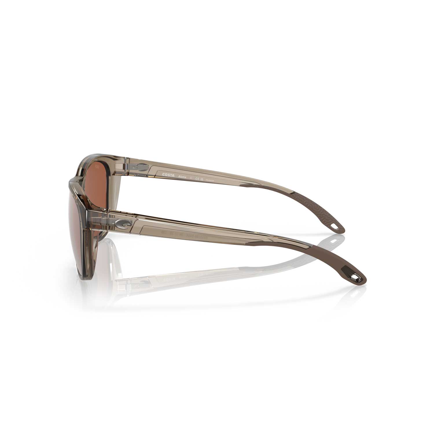 Costa Sunglasses Aleta - Taupe Crystal Frame w/ Copper Silver Mirror Lens - BeachToBlvd