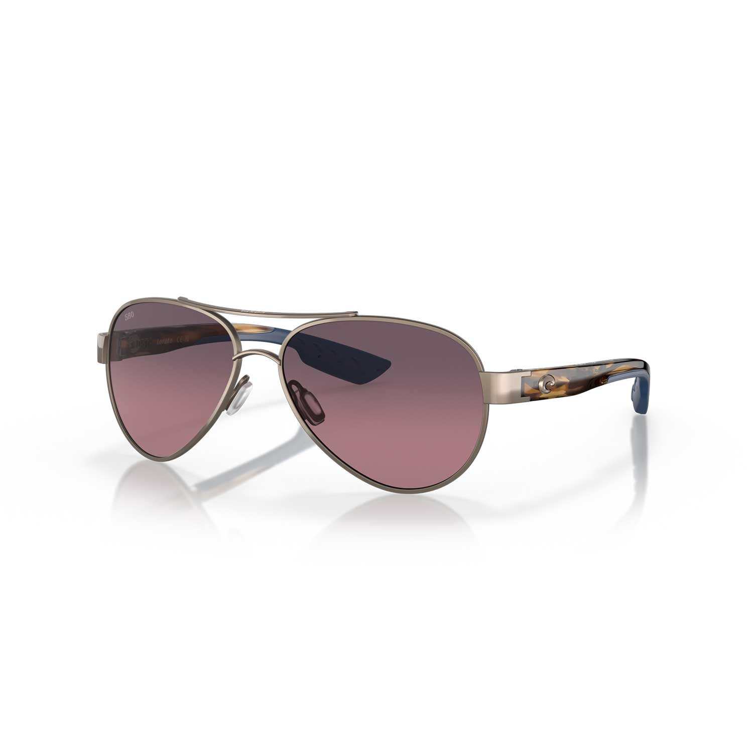 Costa Sunglasses Loreto Golden Pearl Frame W/Rose Gradient Lens - BeachToBlvd