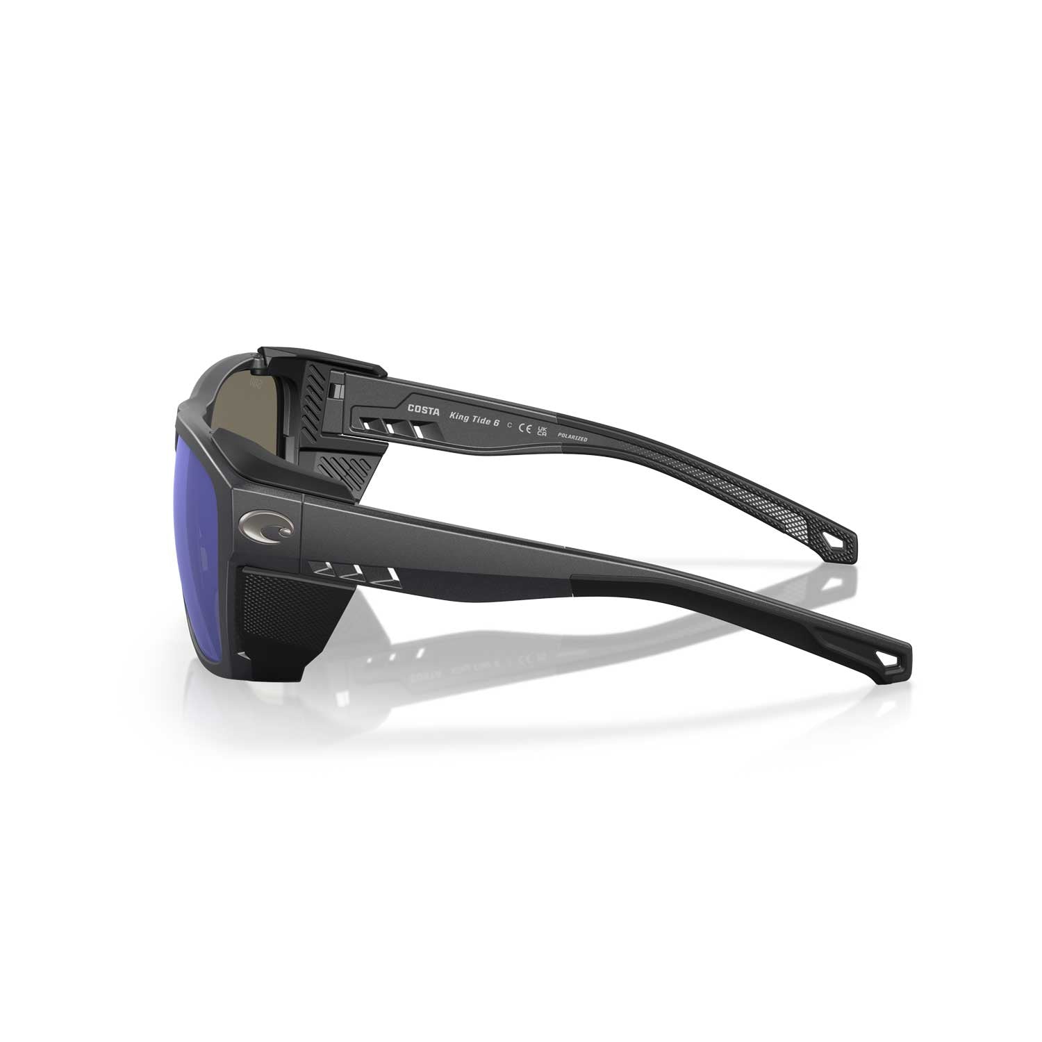 Costa Sunglasses - King Tide Polarized - Black Pearl Frame w/ Blue Mirror Glass Lens - BeachToBlvd