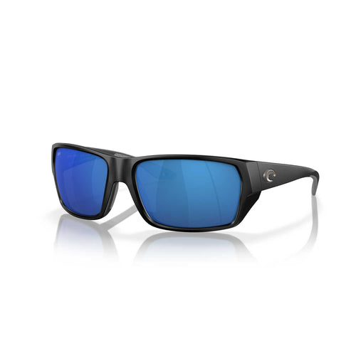 Costa Sunglasses - Tailfin Polarized - Matte Black Frame w/ Blue Mirror Lens - BeachToBlvd
