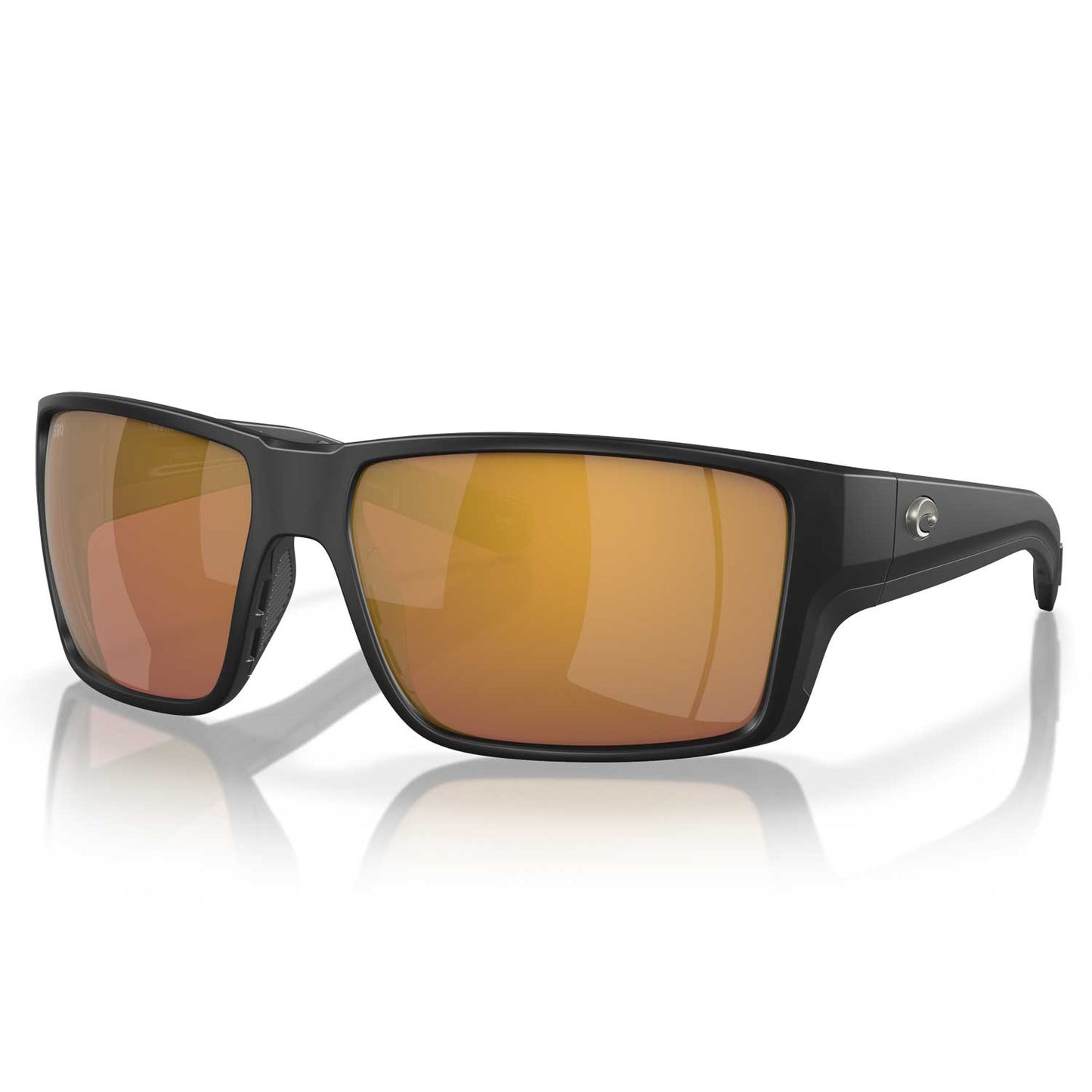 Costa Reefton Pro Polarized Sunglasses - Matte Black Frame with Gold Mirror Glass Lens