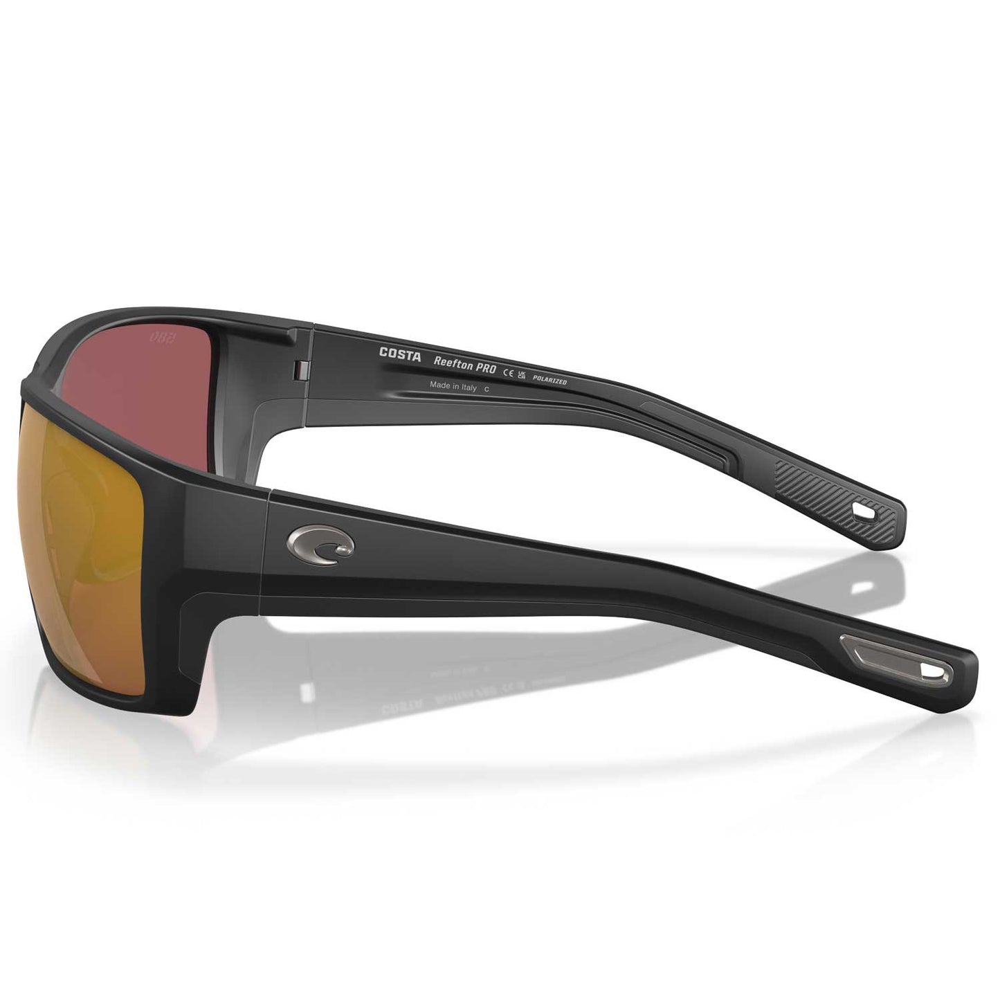 Costa Reefton Pro Polarized Sunglasses - Matte Black Frame with Gold Mirror Glass Lens