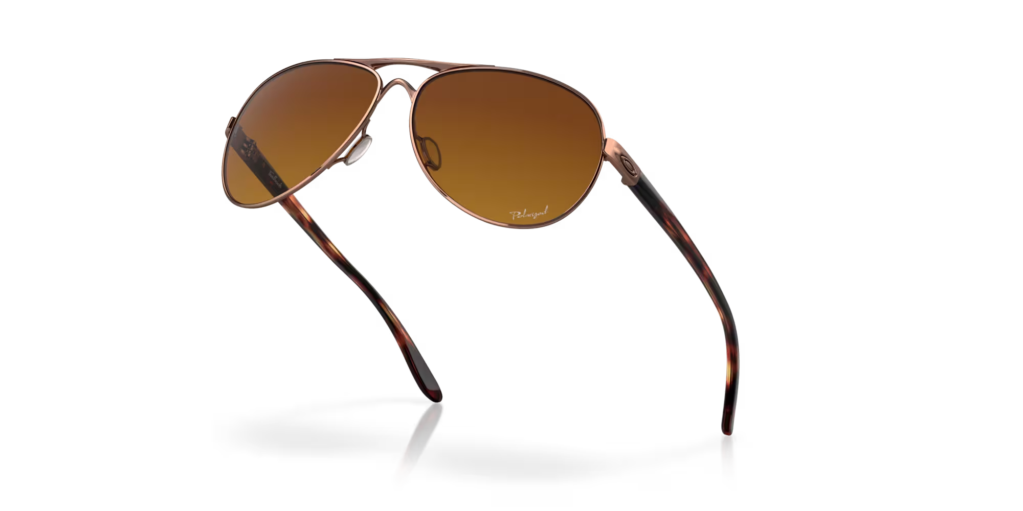 Oakley OO4079 Feedback Sunglasses -Brown gradient polarized Lenses, Rose gold Frame