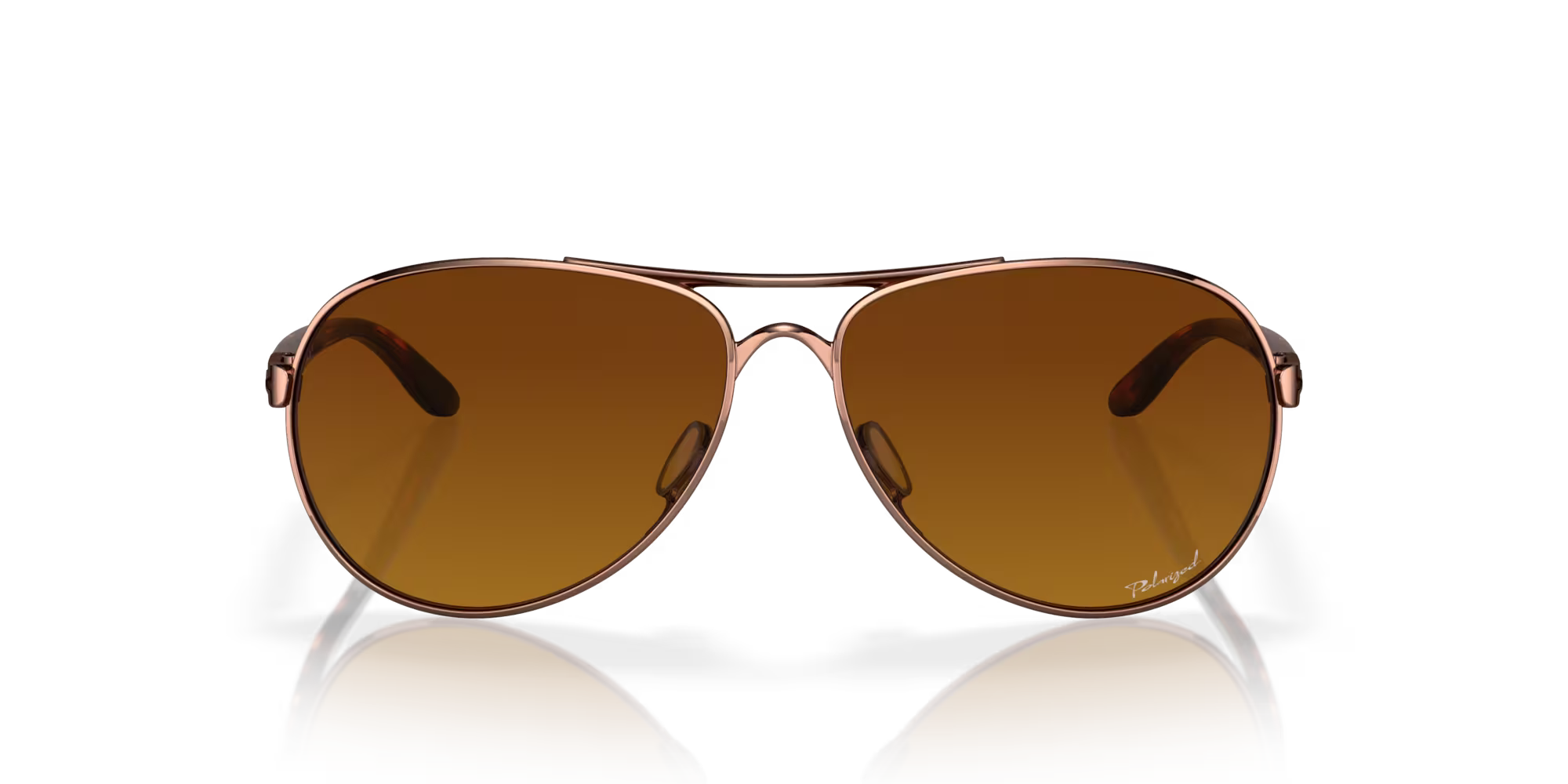 Oakley OO4079 Feedback Sunglasses -Brown gradient polarized Lenses, Rose gold Frame