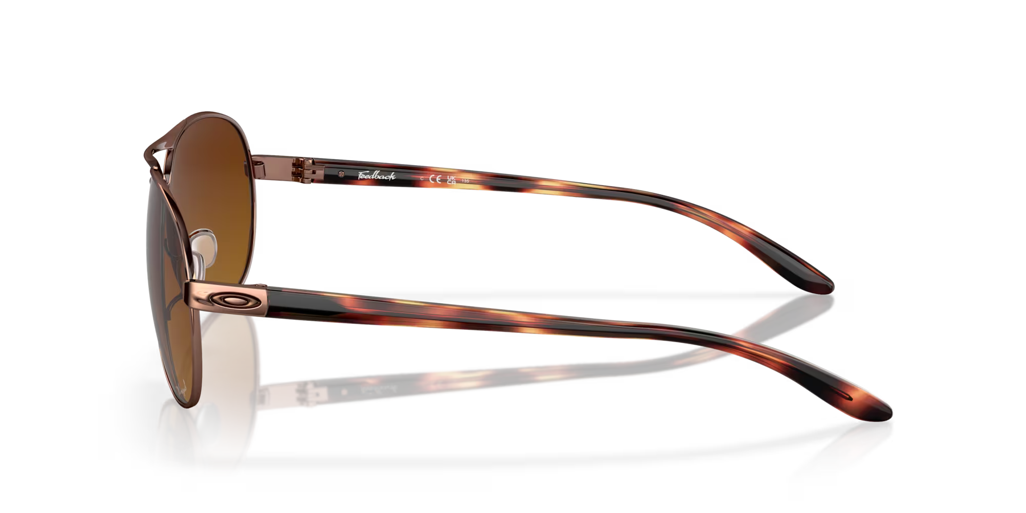Oakley OO4079 Feedback Sunglasses -Brown gradient polarized Lenses, Rose gold Frame