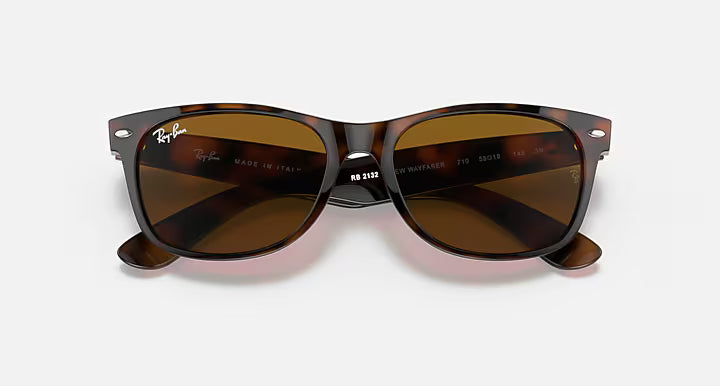 Ray Ban New Wayfarer Classic 0RB2132- Polished Light Havana/Brown
