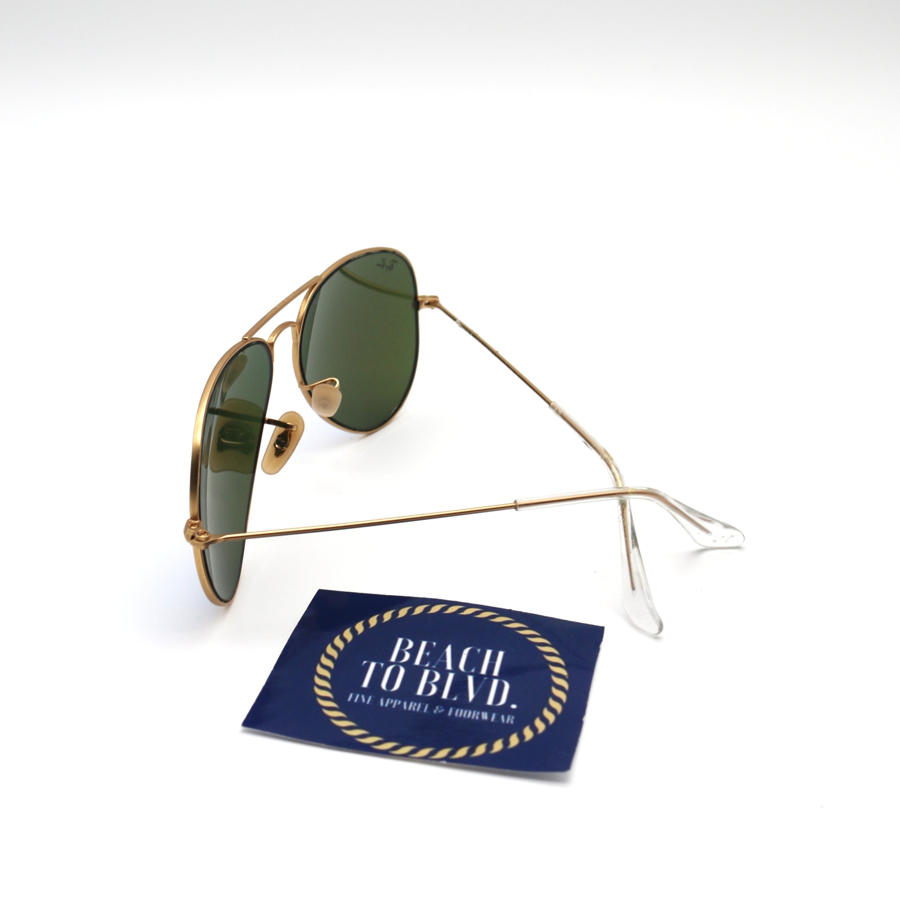Ray-Ban RB3025 Large Metal Aviator-Matte Gold / Crystal Green Mirror Multi Blue Lens (112/17)