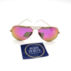 Ray-Ban RB3025 Metal Aviator- Matte Gold / Brown Mirror Fucsia Polarized Lens (112/1Q)