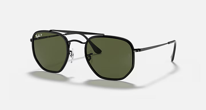 Ray-Ban RB3648 MARSHAL- Polished Black / G-15 Green Polarized