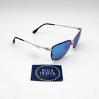 Ray-Ban RB3705- Black on Silver/Polarized Grey Mirror Blue