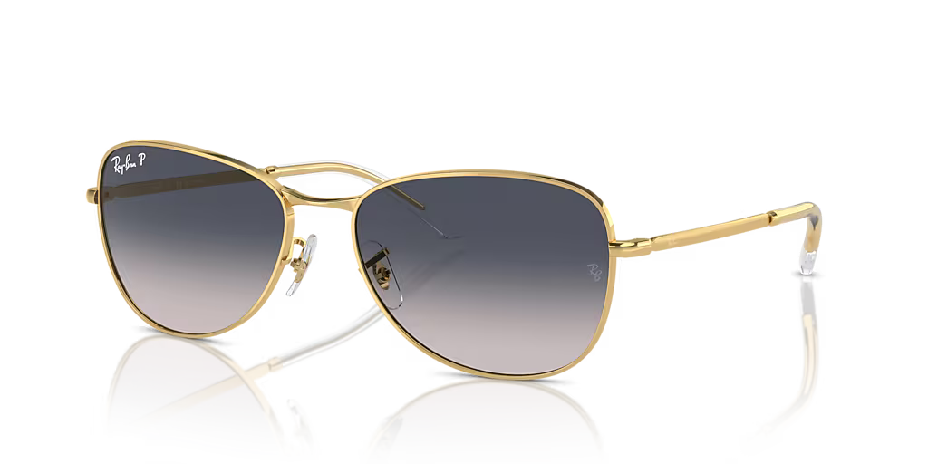 Ray-Ban RB3733 AVIATOR GRADIENT- Polished Arista Gold / Blue