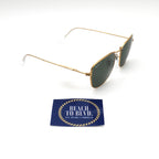 Ray-Ban Frank Polarized Sunglasses - Polished Gold Frame - Green Lens - BeachToBlvd