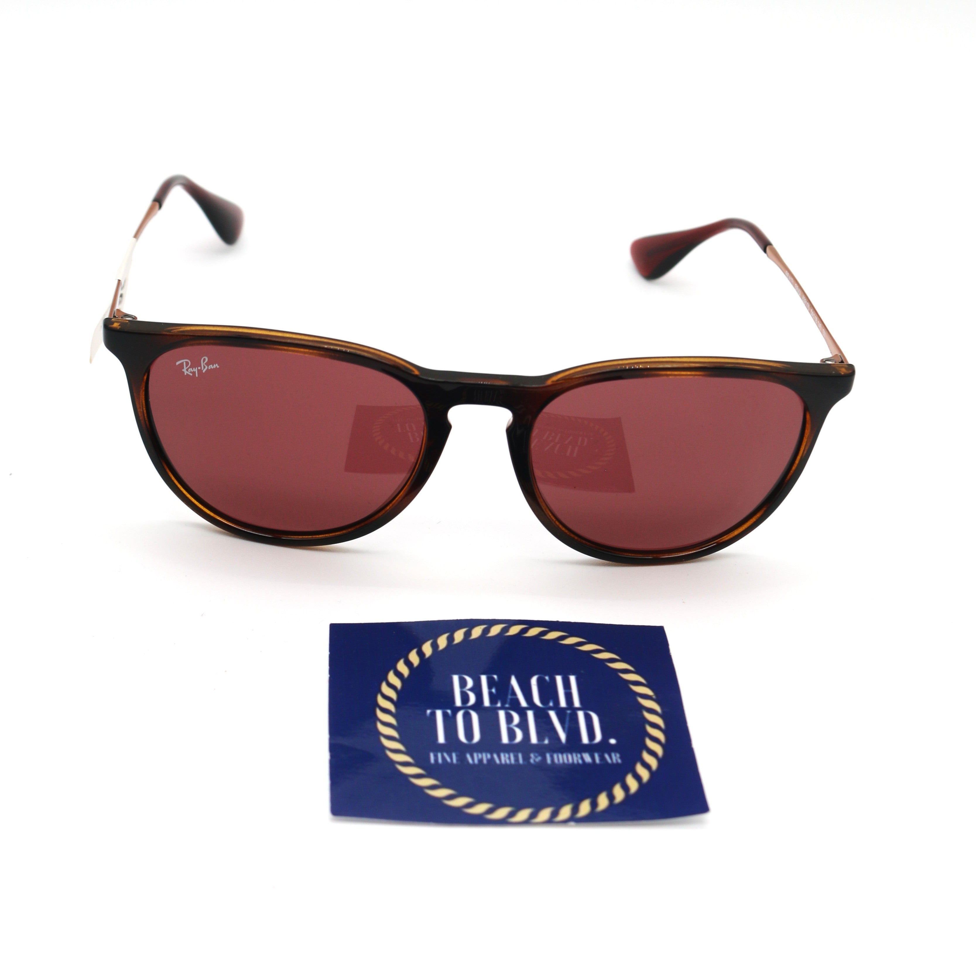 Ray-Ban RB4171 Erika Sunglasses- Havana with Dark Violet Lenses