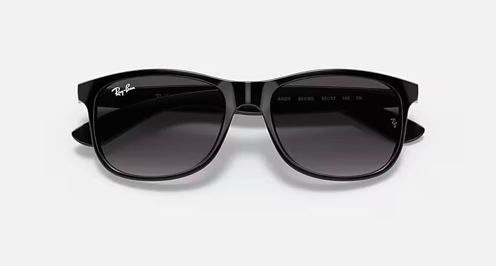 Ray-Ban 0RB4202 Andy Sunglasses - Polished Black Frame \ Gray Gradient Lens - BeachToBlvd