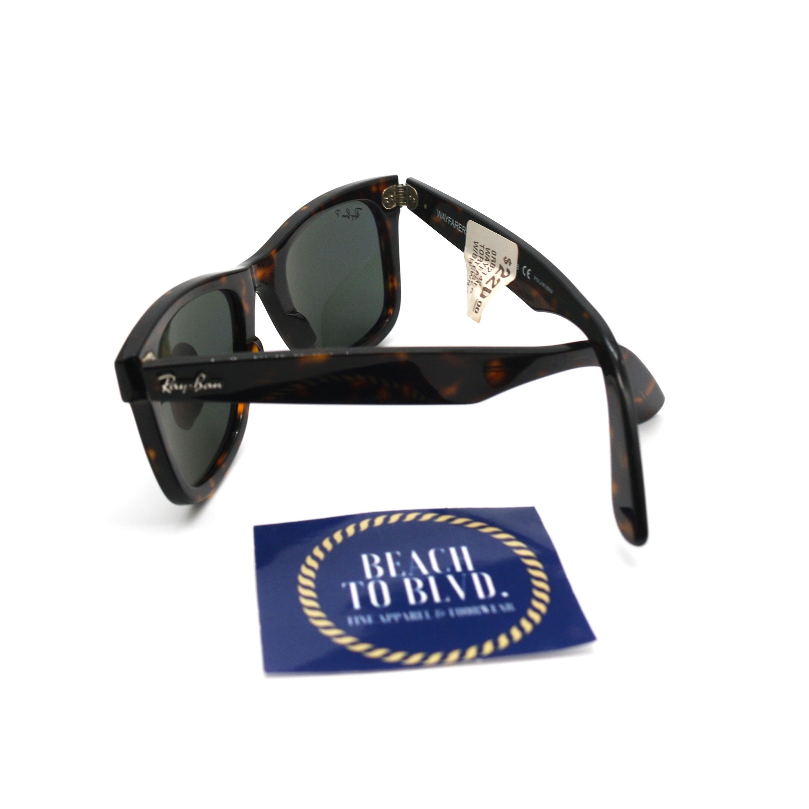 Ray-Ban Original Wayfarer Classic Polarized Sunglasses - Tortoise Frame - Brown Lenses - BeachToBlvd
