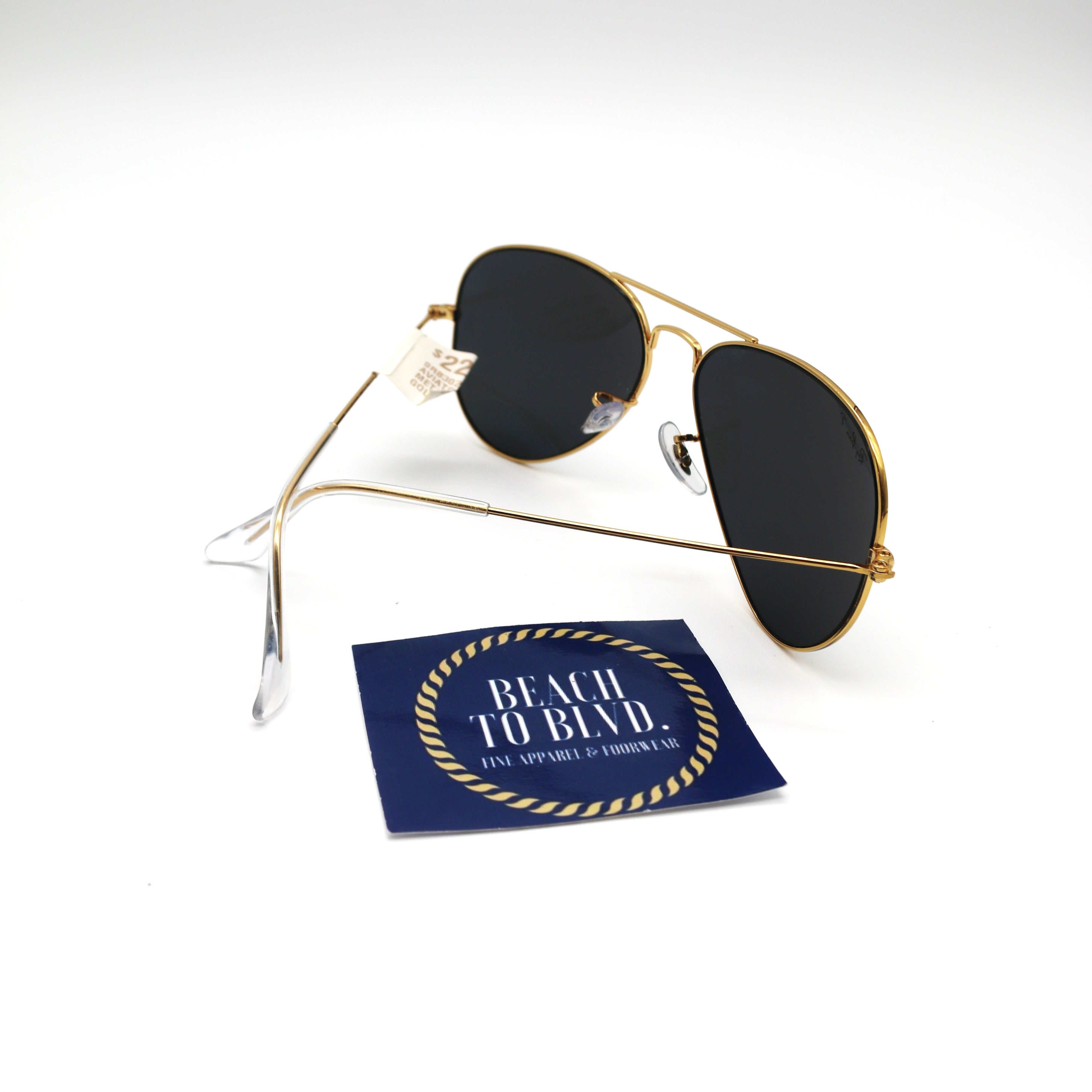 Ray-Ban RB3025 Large Metal Aviator- Legend Gold / Polarized Black Lens (919648)