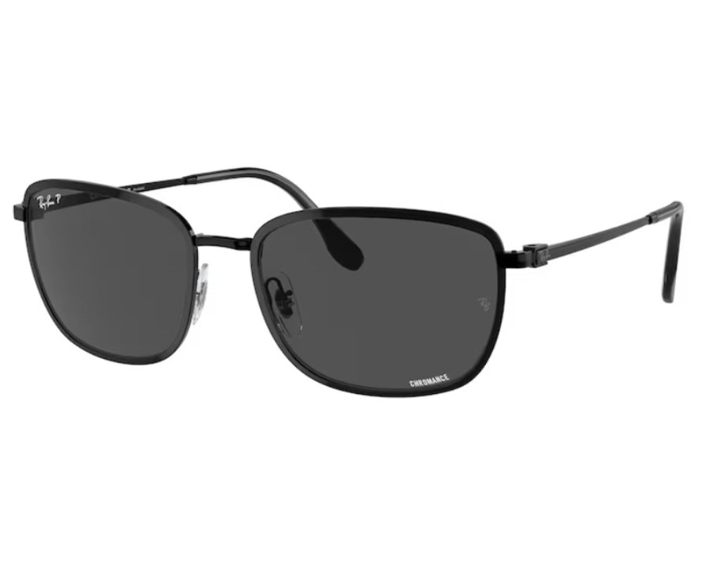 Ray-Ban 0RB3705 Polarized Chromance Sunglasses - Black Frame / Dark Gray Lens