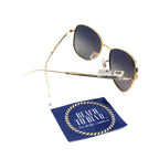 Ray-Ban RB3733 AVIATOR GRADIENT- Polished Arista Gold / Blue