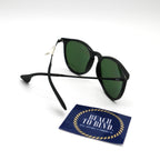 Ray-Ban Erika Classic Polarized Sunglasses - Polished Black Frame - Green Lenses - BeachToBlvd