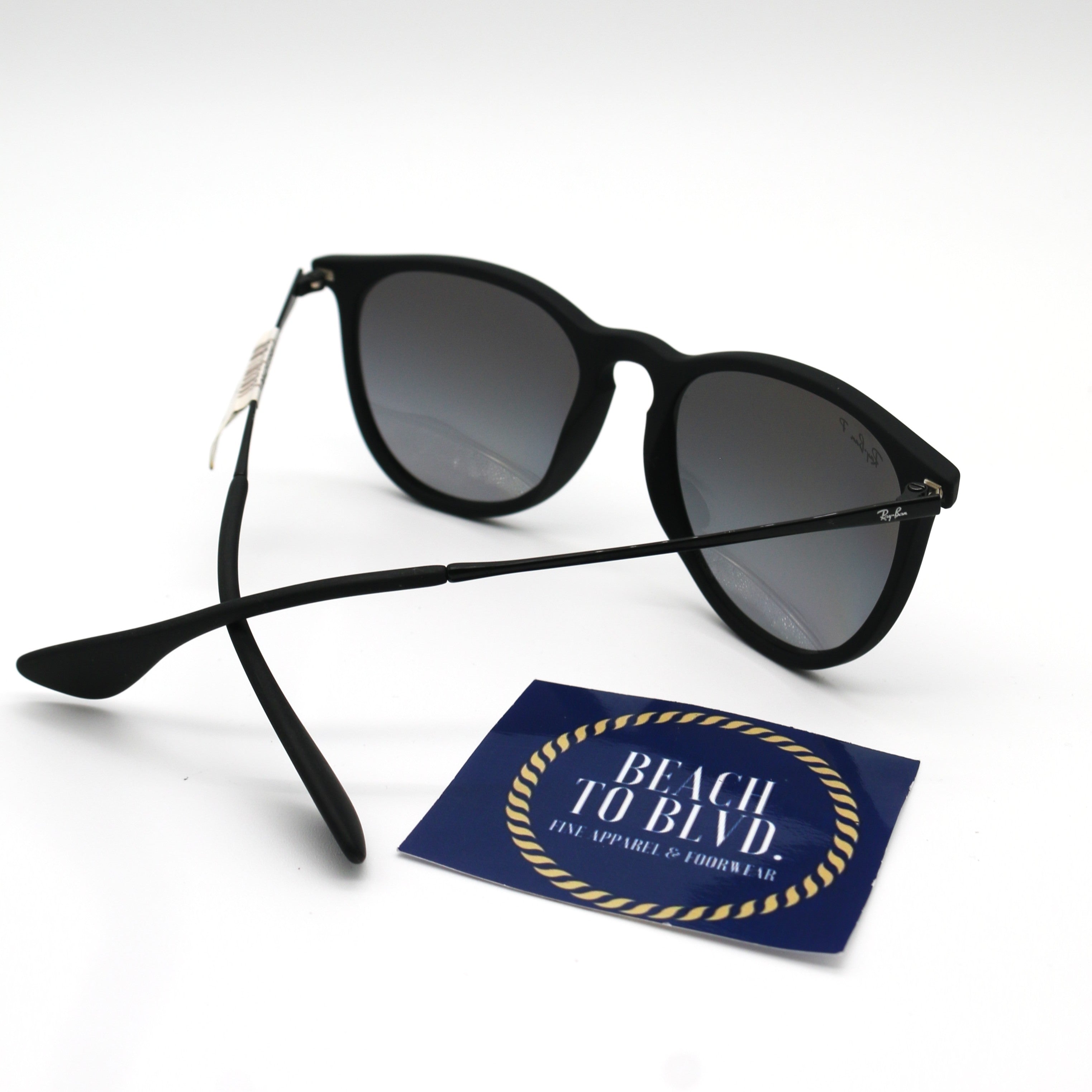 Ray-Ban Erika Color Mix Polarized Sunglasses - Matte Black Frame - Gray Lenses - BeachToBlvd