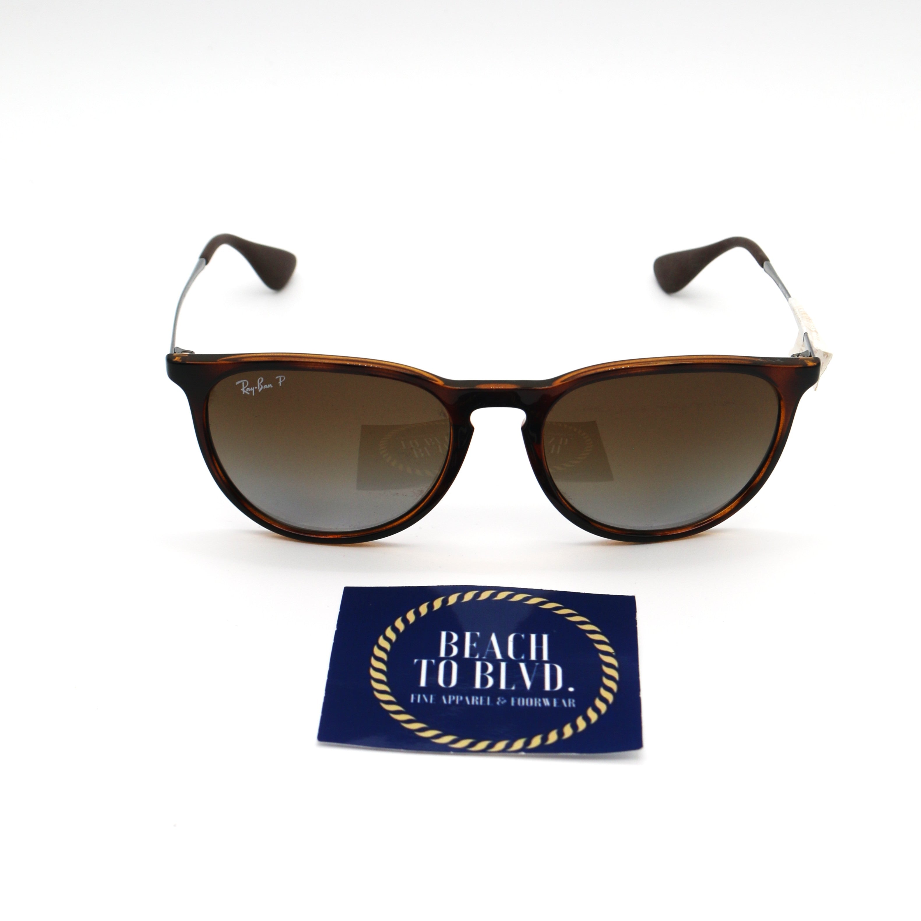 Ray-Ban Erika Classic Sunglasses - Polished Light Havana Frame - Brown Lenses - BeachToBlvd