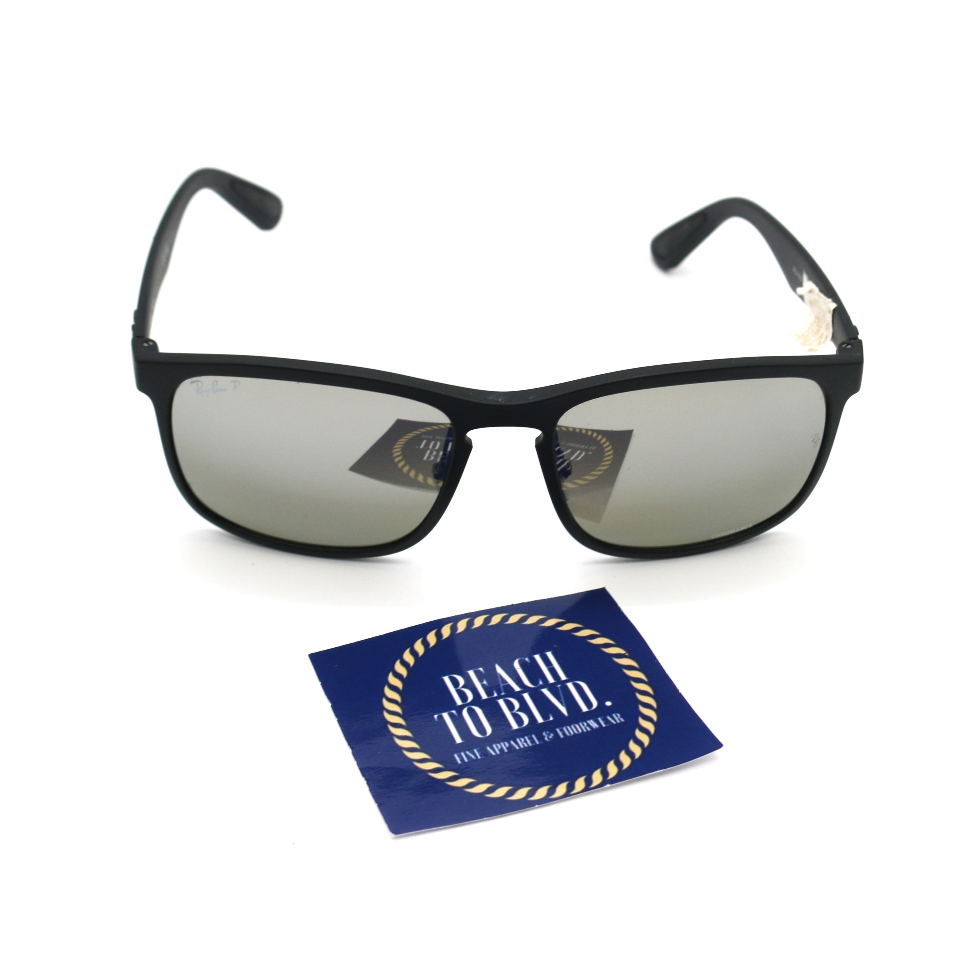 Ray-Ban RB4264 Chromance Polarized Sunglasses - Matte Black Frame - Silver Lenses - BeachToBlvd