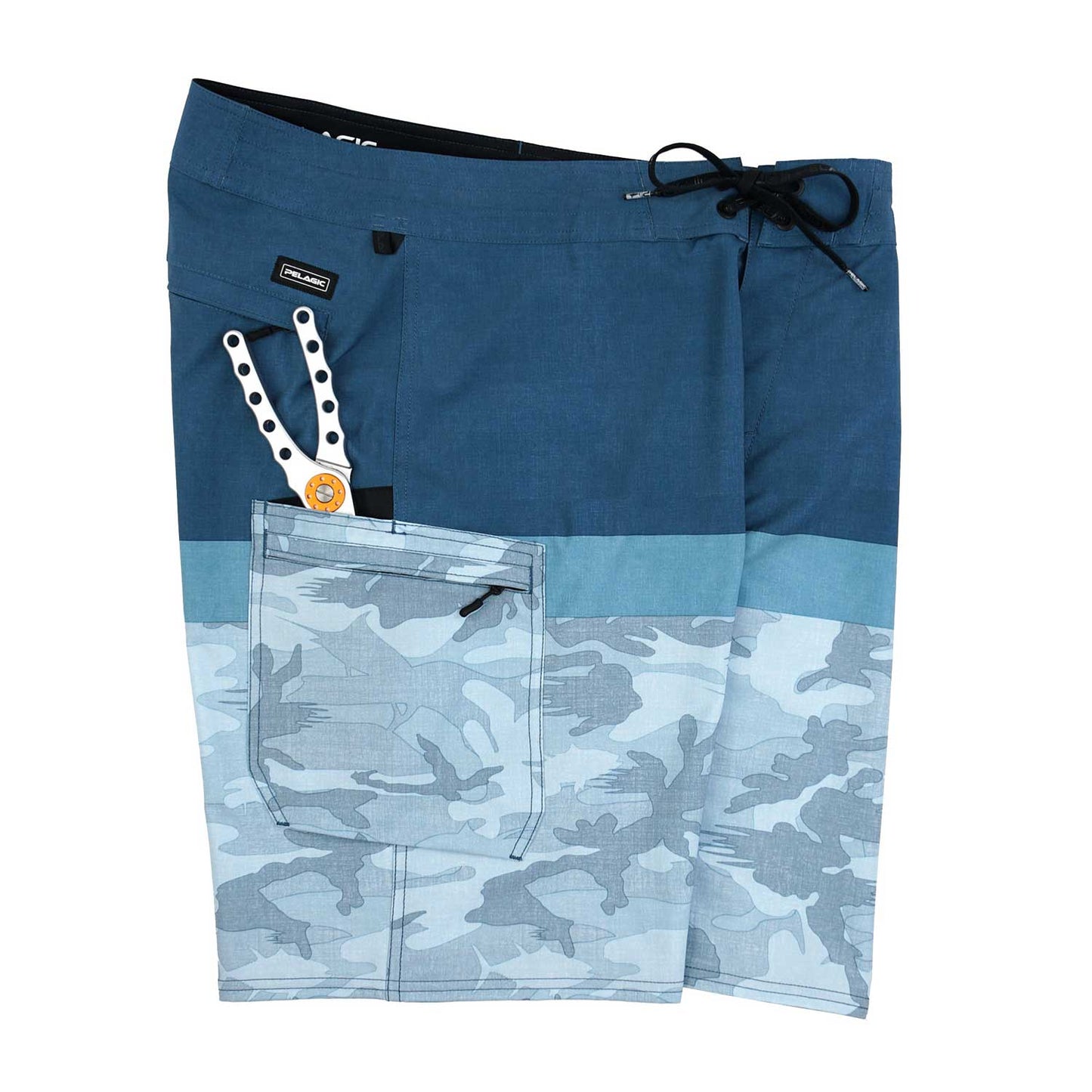 Pelagic Blue Water Men's Swim Boardshorts 21" - Fish Camo